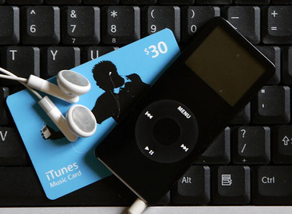 An Apple Nano and ITunes music card