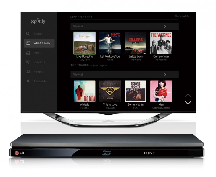 LG To Add Spotify To Its 2013 Smart Media Devices