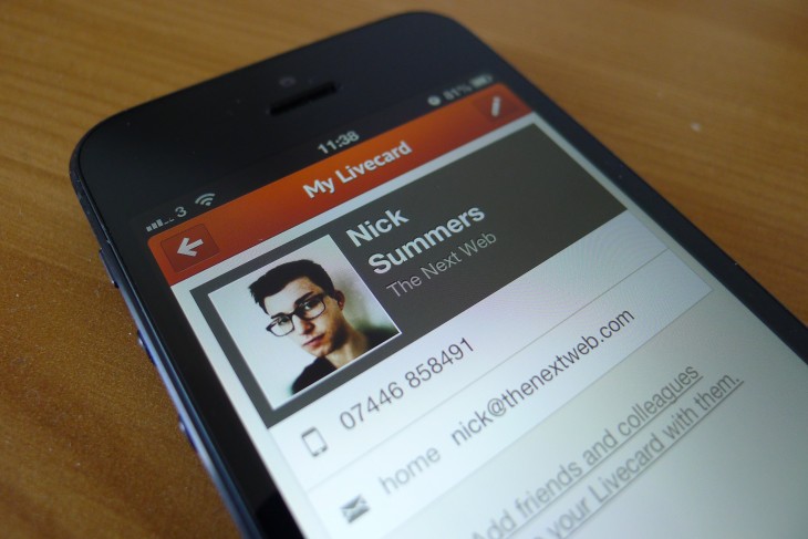 Cobook updates its contacts app on iOS with Livecards, an easy way to swap and update business cards