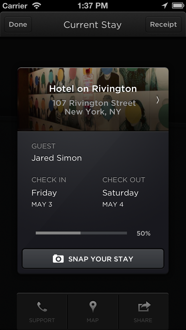 hotel app snap