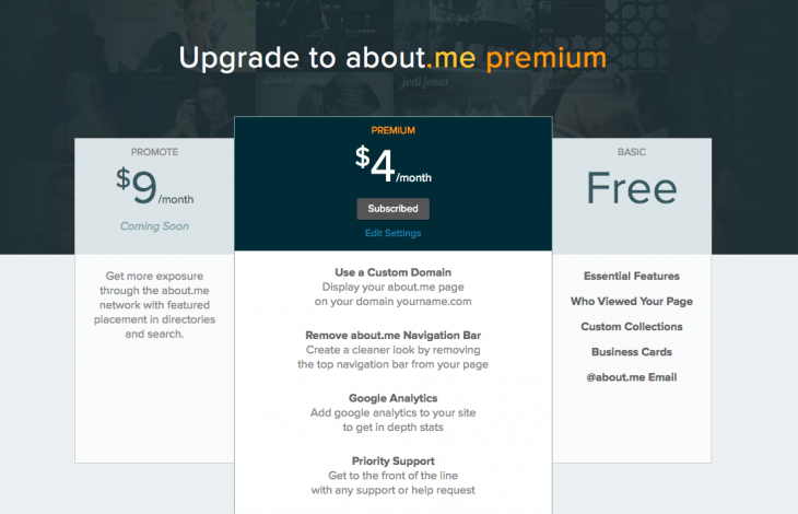 about me_Premium_Upgrade Page