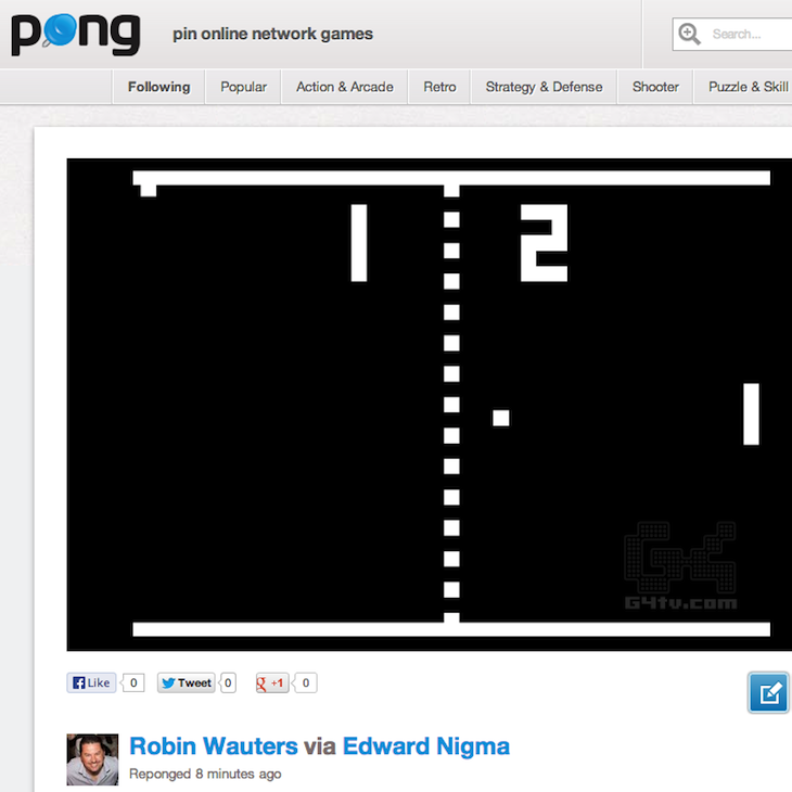 Pong - Retro - Pong   Pin Online Network Games