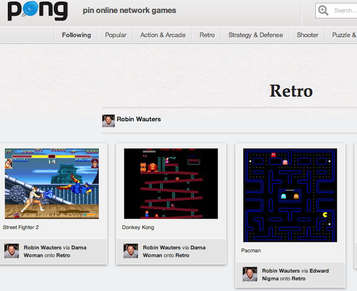 Retro board of Robin Wauters  robinwauters  - Pong   Pin Online Network Games