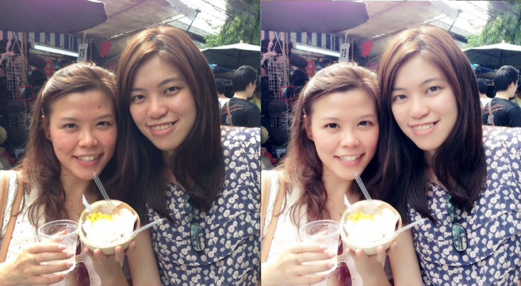 Meitu Xiu Xiu for Android and iOS - before and after