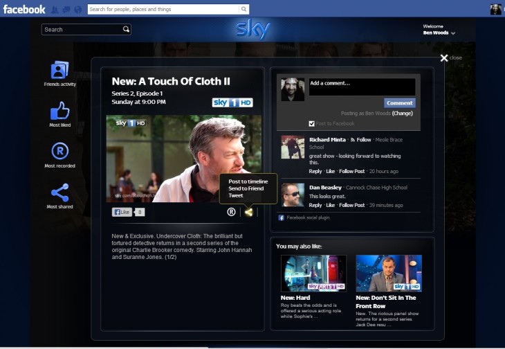 Sky Share Lets You Set Your Sky+ Box to Record Directly from Facebook