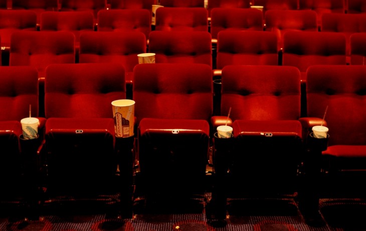 View of rows of empty cinema seats