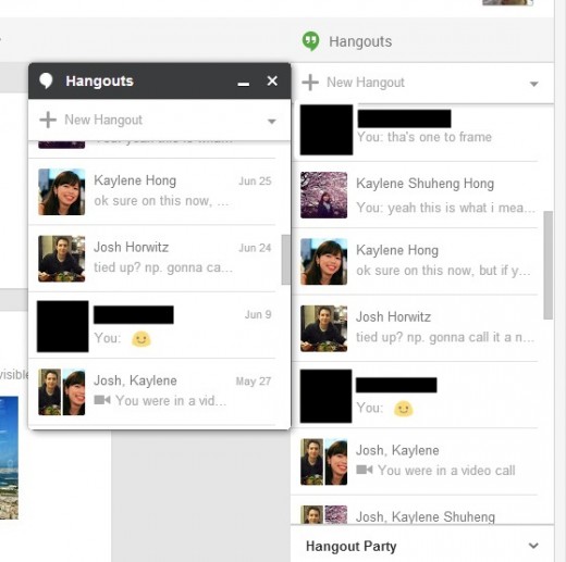 google hangouts desktop app ui disappeared