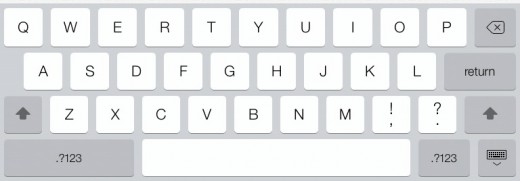 The iOS 7 keyboard on the iPad