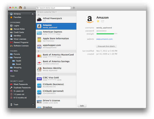 1Password for Mac