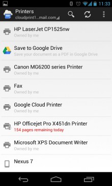 Google Cloud Print can remotely send print jobs to any printers you hook up to it.