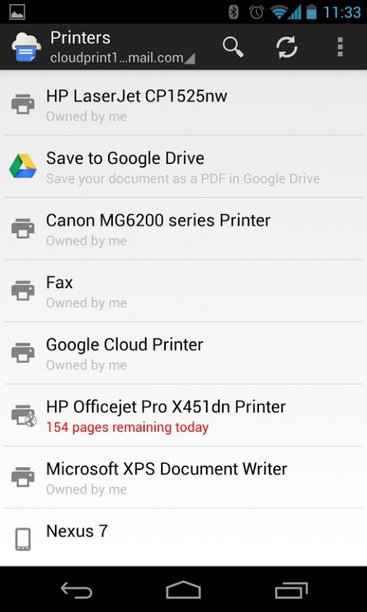 share google cloud printer with another account