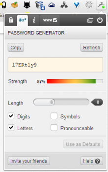 Dashlane Password generator