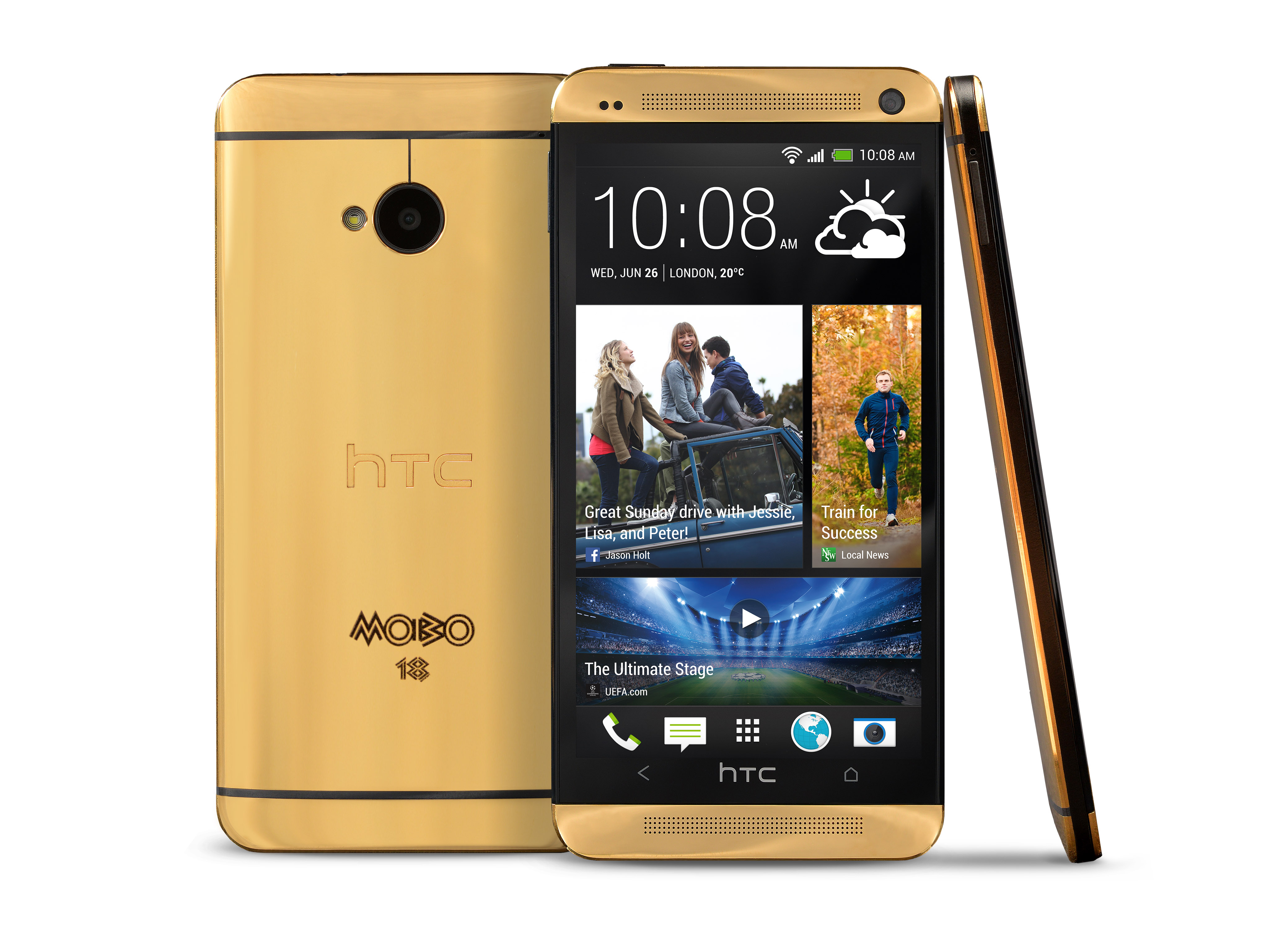 Gold HTC One - 3 Angles