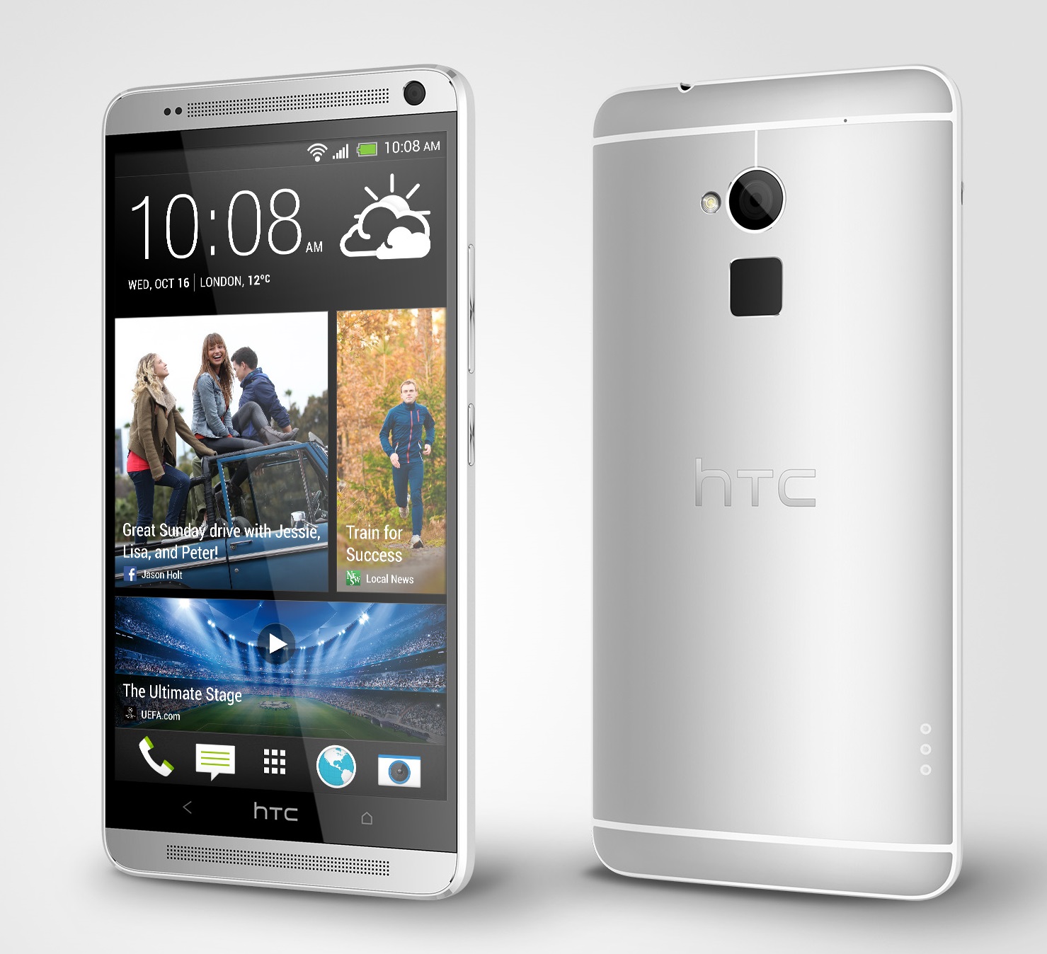 HTC One max Glacial Silver Perspective Right