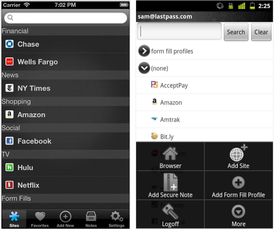 LastPass for iOS and Android