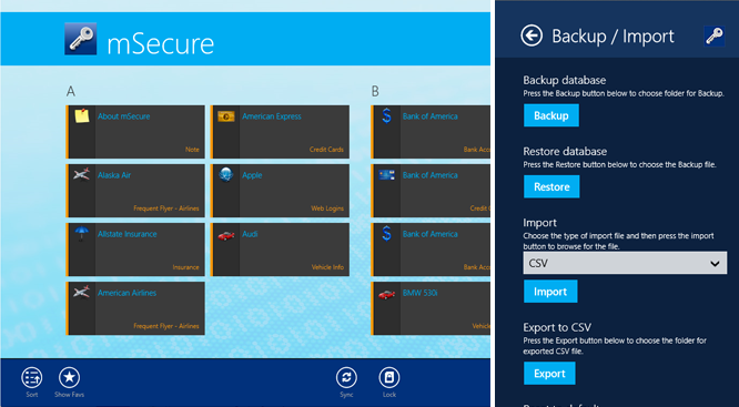 mSecure for desktop