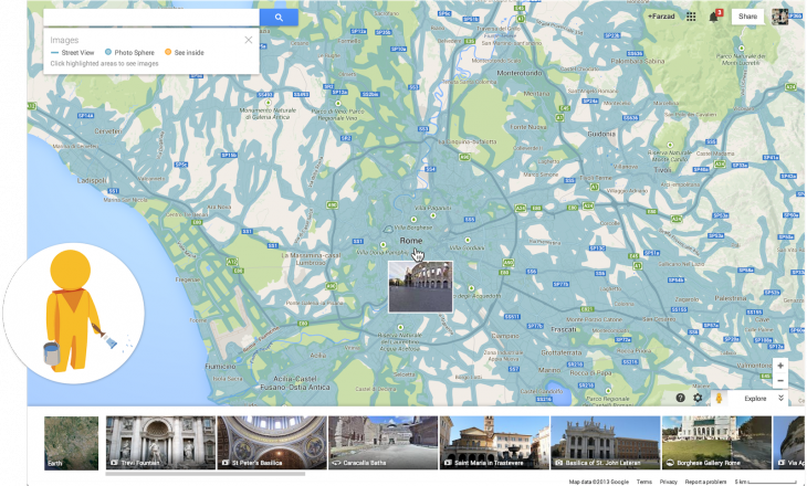 Find imagery coverage with Pegman