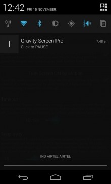 Gravity screen permanent notification
