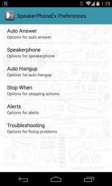 SpeakerPhone Ex will automatically answer and hang up calls for you, and even manage the speakerphone state while a call is in progress.