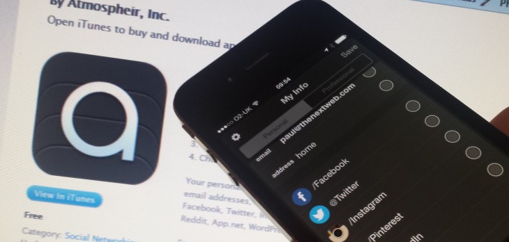 Atmospheir for iPhone reimagines your address book for the social era