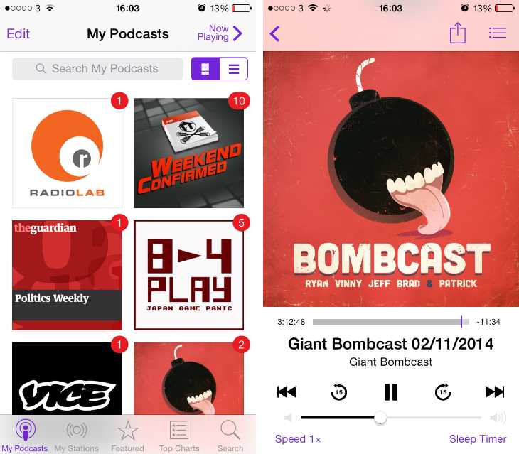 Podcasts app for iOS