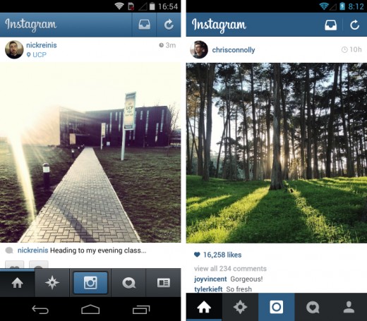 Instagram for Android Gets a Gorgeous Flat Redesign