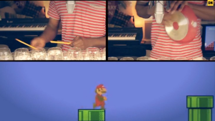 Super Mario Bros. theme played on 48 wine glasses makes you forget your princess is in another castle ...