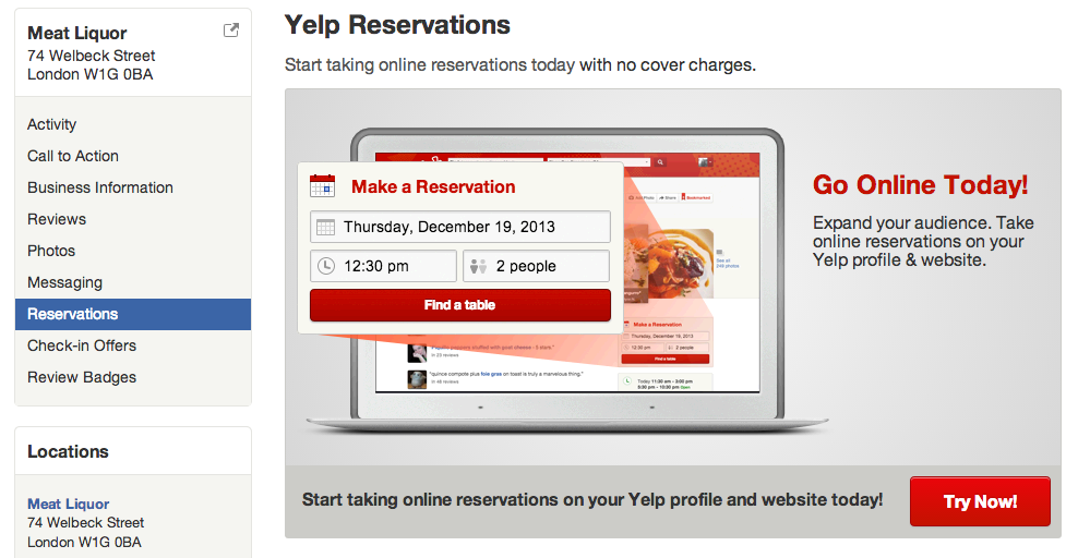 bissiness for yelp login