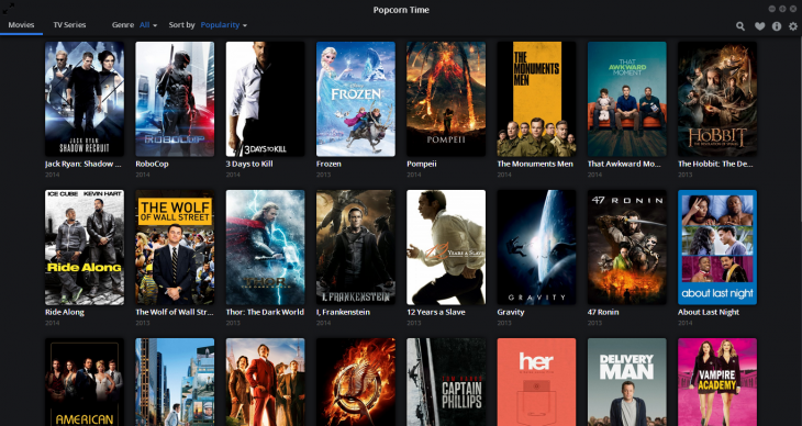 popcorn time tv shows not loading