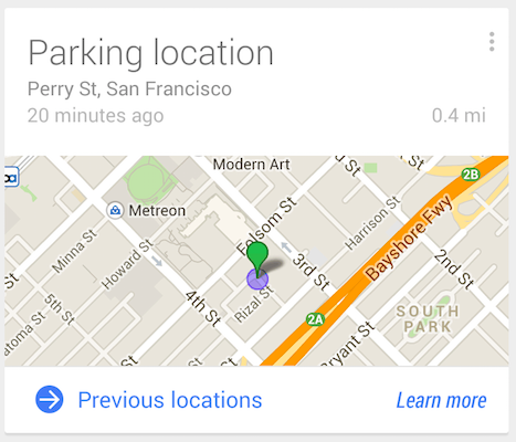 google now parking