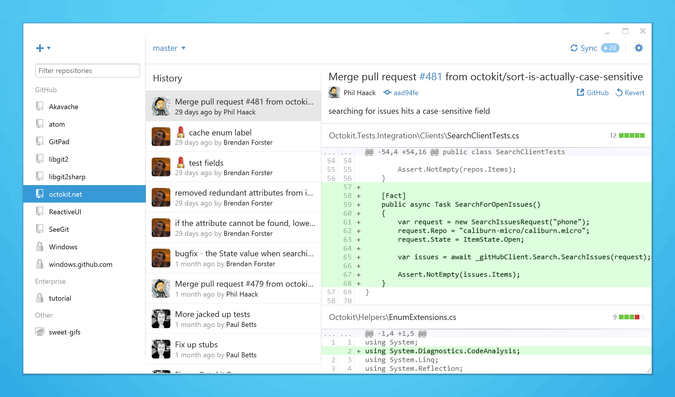 GitHub for Windows 2.0 screenshot