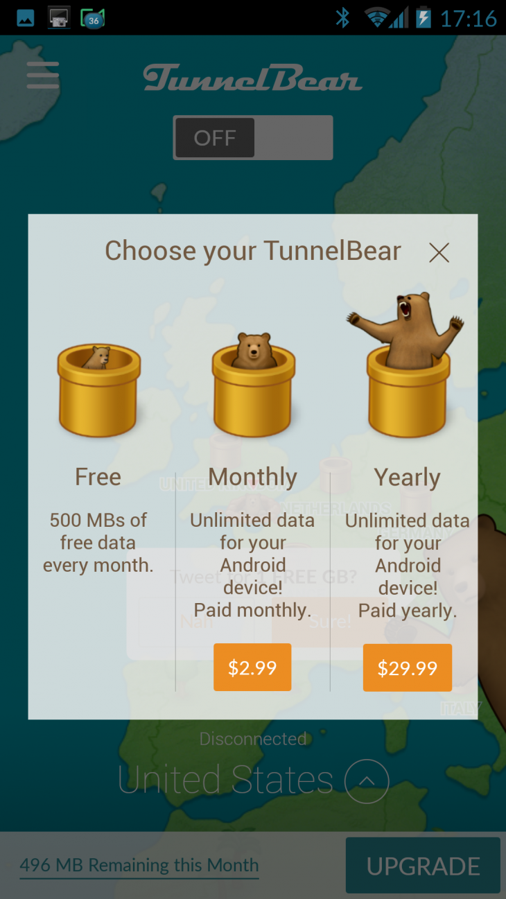 tunnelbear for android