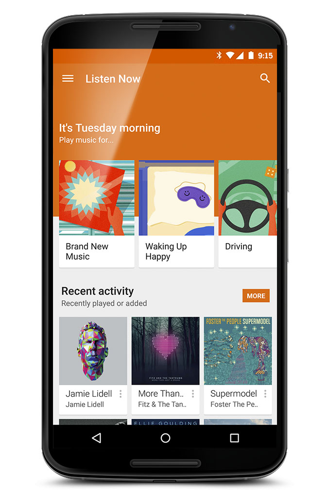 Play Music Material Design Android