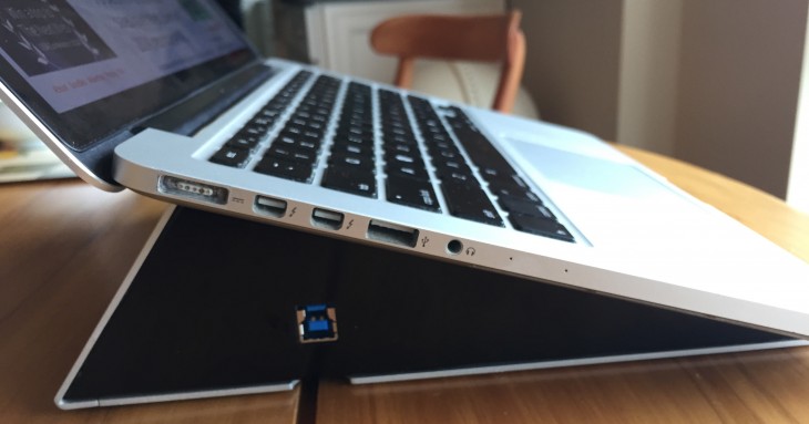 Hands-on with Basepro, a laptop stand with a built-in hard drive