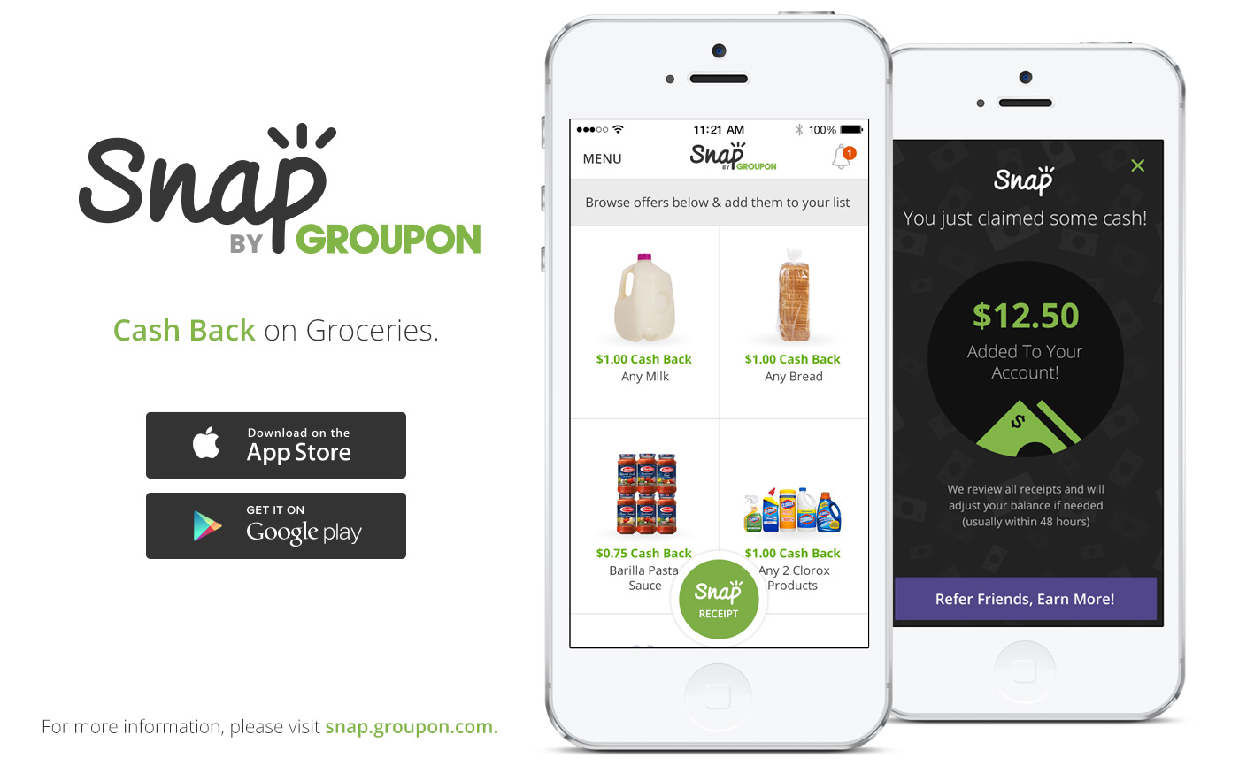 Groupon’s Snap app offers cash-back on groceries in the US and Canada