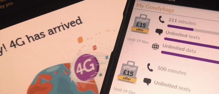UK operator GiffGaff is now offering customers 4G connectivity, from £12 per month