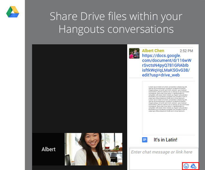 Google drive chat