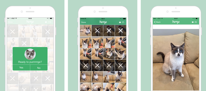 Purrge for iOS lets you remove unwanted photos in fine feline fashion