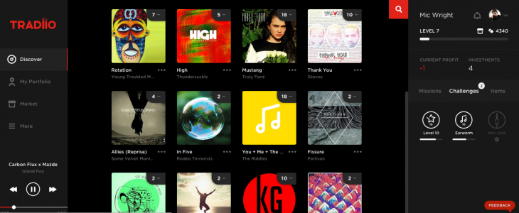Tradiio turns recommending new music into a game that offers real-world rewards