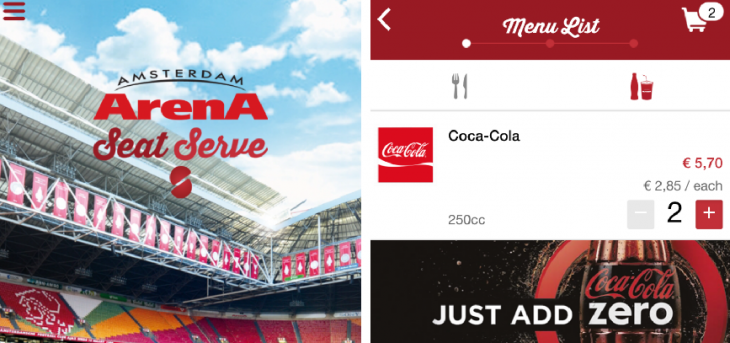 SeatServe will be delivering to seats in the Amsterdam Arena from tomorrow