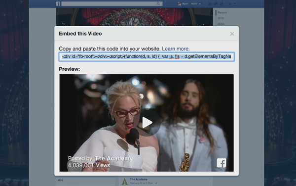 fb embed video