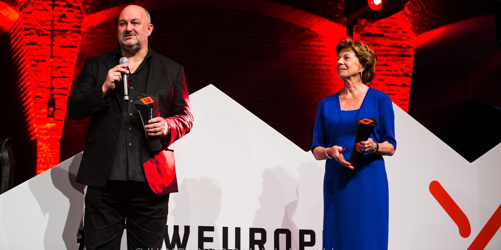 Neelie Kroes and Werner Vogels honored with lifetime achievement awards at TNW Europe Conference
