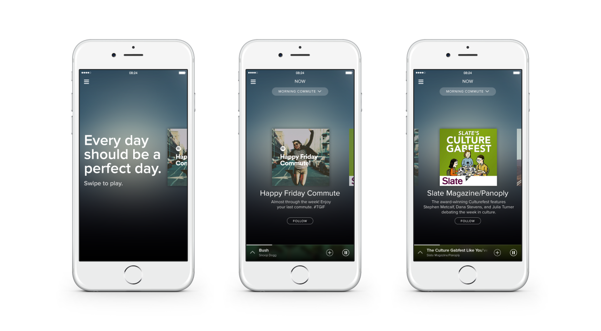Spotify has an all new design, focused on finding the perfect playlist