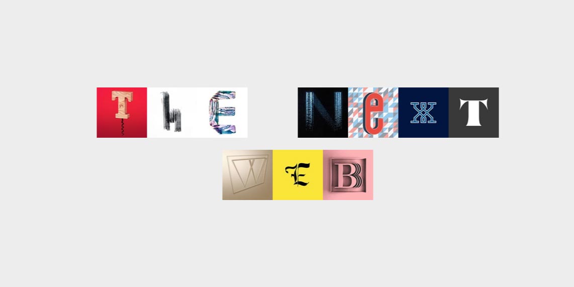 A font made out of Instagram images