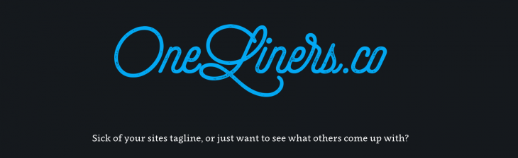 OneLiners.co is like 99designs for company taglines (except it’s free)