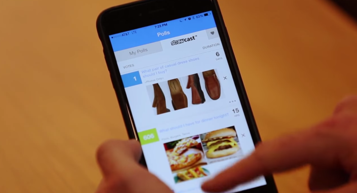 Straw update lets you create polls and broadcast them to the world from your phone