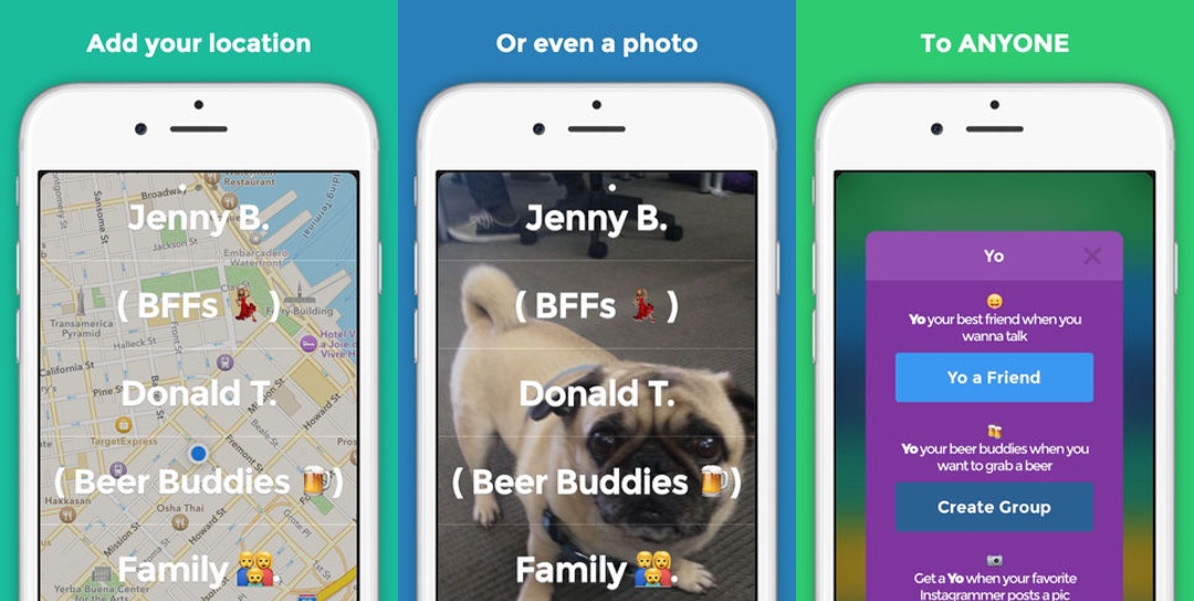 Yo for iOS now lets you share pictures, even with groups