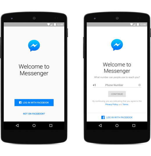 messenger sign up android