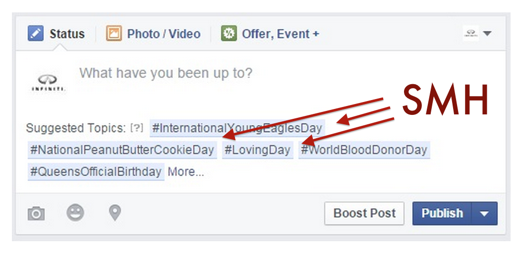 Facebook wants to suggest status update topics, and that’s a terrible, horrible, very bad idea