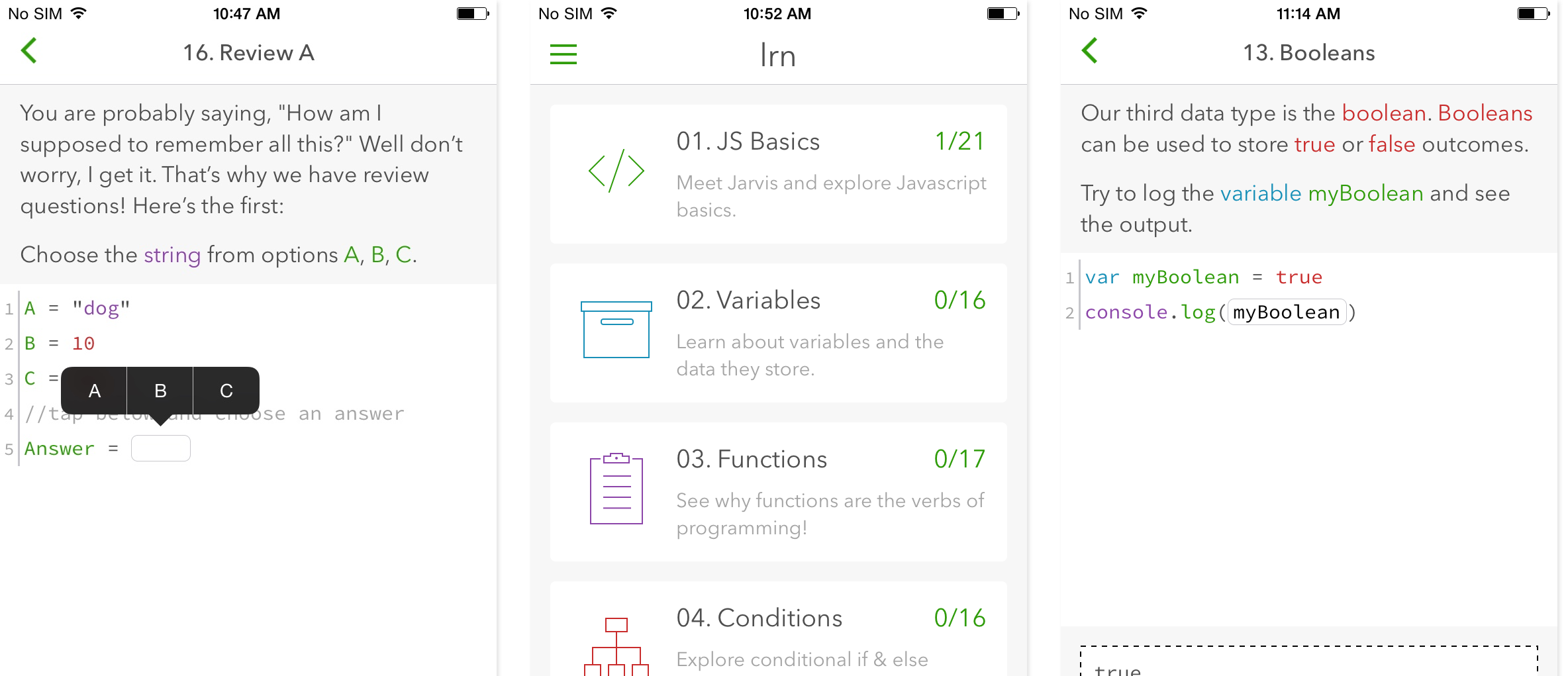 Lrn for iOS is the app that will get you learning to code